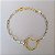 Pulseira com coração vazado folheada a ouro 18k e ródio branco - Imagem 1