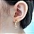 Brinco argola com coração de zircônia folheado a ouro 18k - Imagem 1