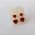 kit 2 brincos de coração vermelho folheado a ouro 18k - Imagem 1