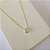 Colar com pingente formato gota de zircônia pequena folheado a ouro18k - Imagem 2