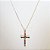 Colar cruz com zircônias coloridas folheado a ouro 18k - Imagem 1