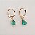 Brinco gota cor turmalina folheado a ouro 18k - Imagem 1
