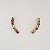 Brinco ear cuff colorido folheado a ouro 18k - Imagem 1