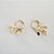 Brinco argola com 3 estrelas folheado a ouro18k - Imagem 1