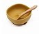 Conjunto Bowl de Silicone com Colher de Bambu Amarelo - Imagem 1