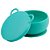 Bowl em Silicone com Sucção e Tampa Aqua Green - Minikoioi - Imagem 1