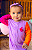 Macacão Lavanda Magnetico pink e laranja, estampa girl power - Imagem 1