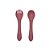 Kit Garfo E Colher Silicone Infanti Rosa - Imagem 1