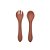 Kit Garfo E Colher Silicone Infanti Terracota - Imagem 1