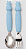 Kit Talheres Infantil Inox e Silicone 2 Peças Azul Petit Piá - Imagem 1