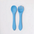 Kit Talheres de Silicone 2 Peças Azul - Petit Piá - Imagem 3