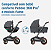 Carrinho Fame Travel System Combo Moises + Bebe Conforto Pebble Pro Twillic Graphite - Imagem 7