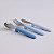 Kit Talher com Colher, Garfo e Faca com Aço Inoxidavel e Silicone Azul - Petit Pia - Imagem 2