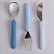 Kit Talher com Colher, Garfo e Faca com Aço Inoxidavel e Silicone Azul - Petit Pia - Imagem 4