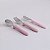 Kit Talher com Colher, Garfo e Faca com Aço Inoxidavel e Silicone Rosa - Petit Pia - Imagem 2