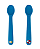Kit Com Duas Colheres De Silicone Ursinho Navy Azul Büp Baby - Imagem 1