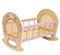 Brinquedo De Madeira Berço Para Boneca Com Palha Rosa Büp Baby - Imagem 1