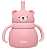 Copo em Silicone com Canudo Ursinho Rosa - Buba - Imagem 1