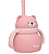 Copo em Silicone com Canudo Ursinho Rosa - Buba - Imagem 3