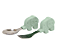 Primeiro Jogo de Colher e Garfo em Silicone e Inox (com Case) - Elefante Verde Pastel - Imagem 2