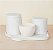 KIT DE HIGIENE ABSTRATO BRANCO COM BANDEJA - Imagem 1