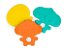 Kids II - Bright Starts Gummy Buddies 3-Pack mordedores texturizados, elefante, leão, macaco - Imagem 1
