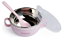 Tigela Com Colher E Tampa Em Inox Rosa 300ml - Pimpolho - Imagem 1