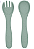 Kit Garfo E Colher Silicone Platinum Sage - Imagem 1