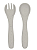KIT GARFO E COLHER SILICONE PLATINUM SAND - Imagem 1