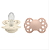 Kit com Duas Chupetas Infinity Silicone Areia e Rosa Bebe Tam 2 Bibs - Imagem 1