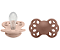 Kit com Duas Chupetas Infinity Silicone Rosa Bebê e Ganache Tam 1 Bibs - Imagem 1