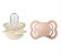 Kit com Duas Chupetas Supreme Silicone Areia e Rosa Bebê Tam 1 Bibs - Imagem 1