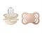 Kit com Duas Chupetas Supreme Silicone Areia e Rosa Bebê Tam 2 Bibs - Imagem 1