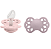 Kit com Duas Chupetas Supreme Silicone Rosa Bebê e Lilás Tam 2 Bibs - Imagem 1