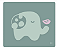 JOGO AMERICANO EM SILICONE ELEFANTE OLLIE - VERDE MENTA - Imagem 1