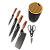 JOGO DE FACAS CHEF 6P C/SUPORTE PRETO 4098 IMCOL - Imagem 1