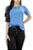 Camiseta básica  fahalo feminina  Azul - Imagem 3
