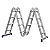 Escada Articulada Multifuncional 4x4 16 Degraus em Alumínio com Plataforma Mor - Imagem 5