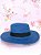 Chapéu Panamá de palha sintética - Azul marinho - Imagem 4