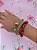 Kit 2 pulseiras elos trançados dourado com pingentes e miçangas- marsala,rosê ou marrom - Imagem 8
