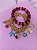 Kit 2 pulseiras elos trançados dourado com pingentes e miçangas- marsala,rosê ou marrom - Imagem 3