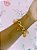 Pulseira corrente Elos dourado com bolas-marrom ou bege - Imagem 4
