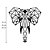 Escultura de Parede Elefante Geométrico - Imagem 3