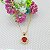 Pingente Banhado A Ouro Flor de Pedras Coloridas Bijou Art - Imagem 2