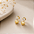 Brinco Banhado A Ouro Fixo Com Strass E Bola Bijou Art - Imagem 1