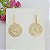 Brinco Banhado A Ouro Pendurado Com Flores Trabalhadas Bijou Art - Imagem 1
