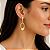 Brinco Banhado A Ouro Pendurado Oval Bijou Art - Imagem 2