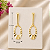 Brinco Banhado A Ouro Pendurado Oval Bijou Art - Imagem 3