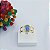 Anel Banhado a Ouro Com Pedra Oval Bijou Art - Imagem 2