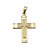 Pingente Banhado a Ouro De Cruz Com Cristo Trabalhada Bijou Art - Imagem 1